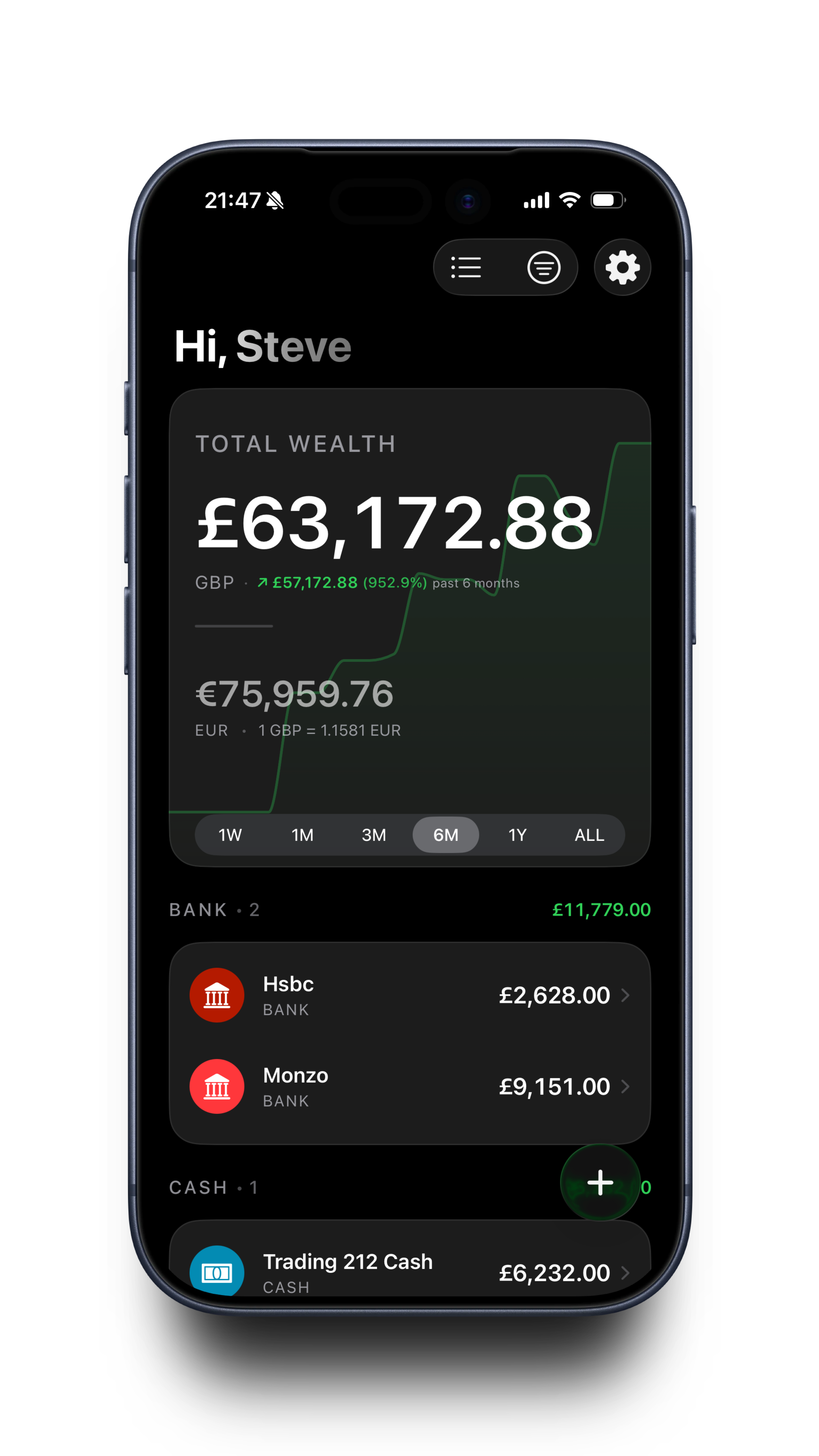 Nomos app home screen